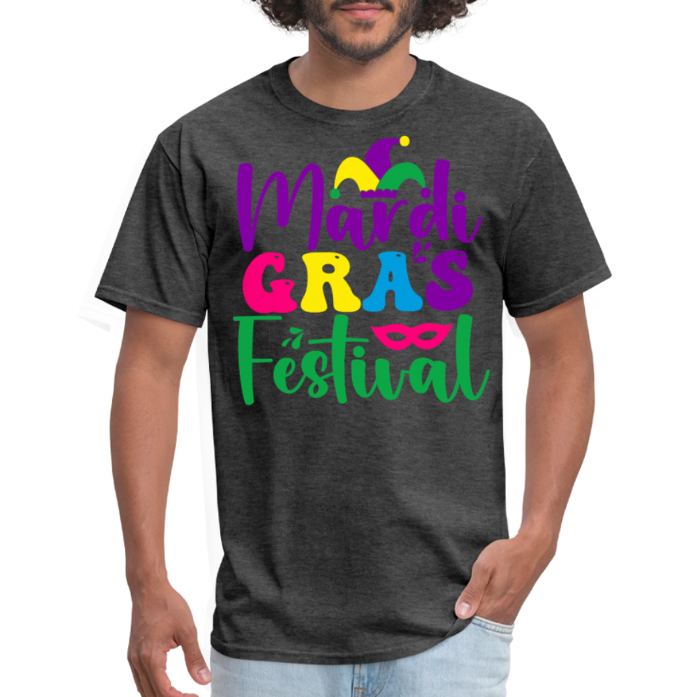 Funny and Stylish Mardi Gras Celebration Unisex T-shirt - heather black