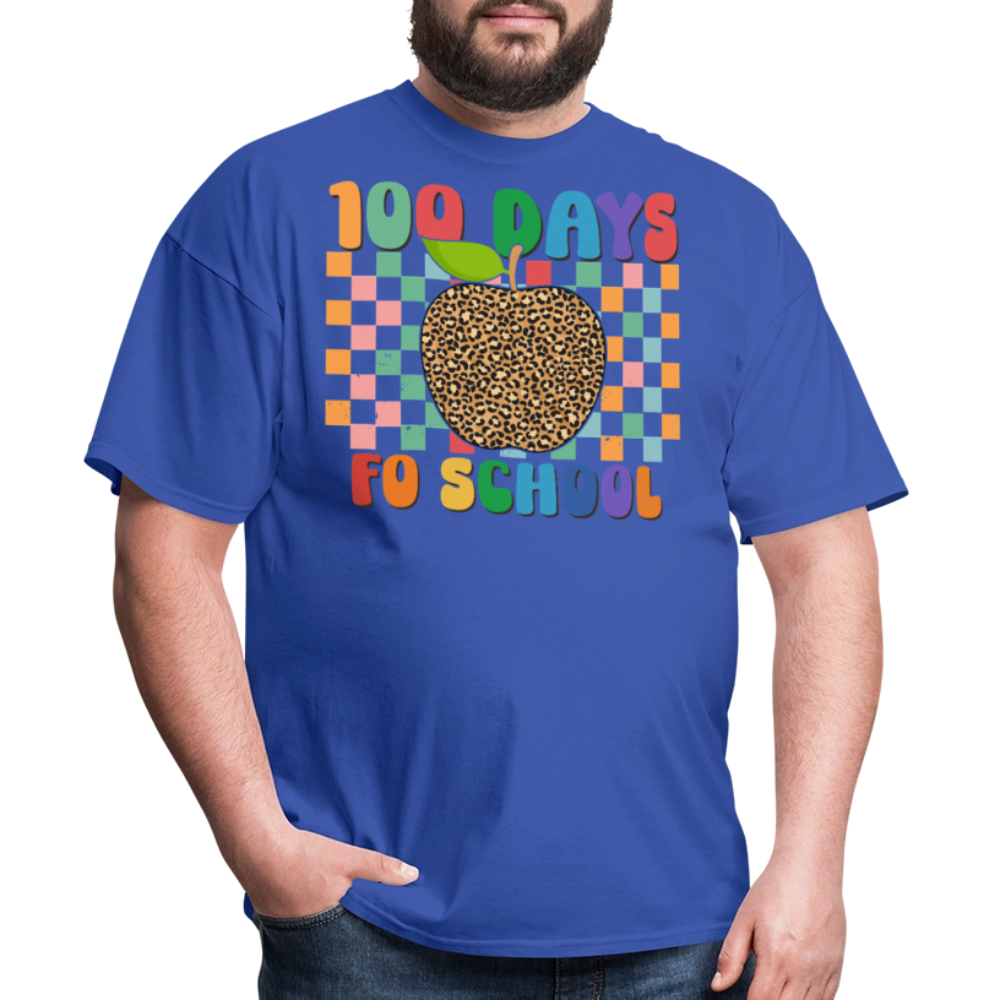 Leopard Print 100 Days of School Shirt Teacher Gifts Unisex T-shirt - royal blue