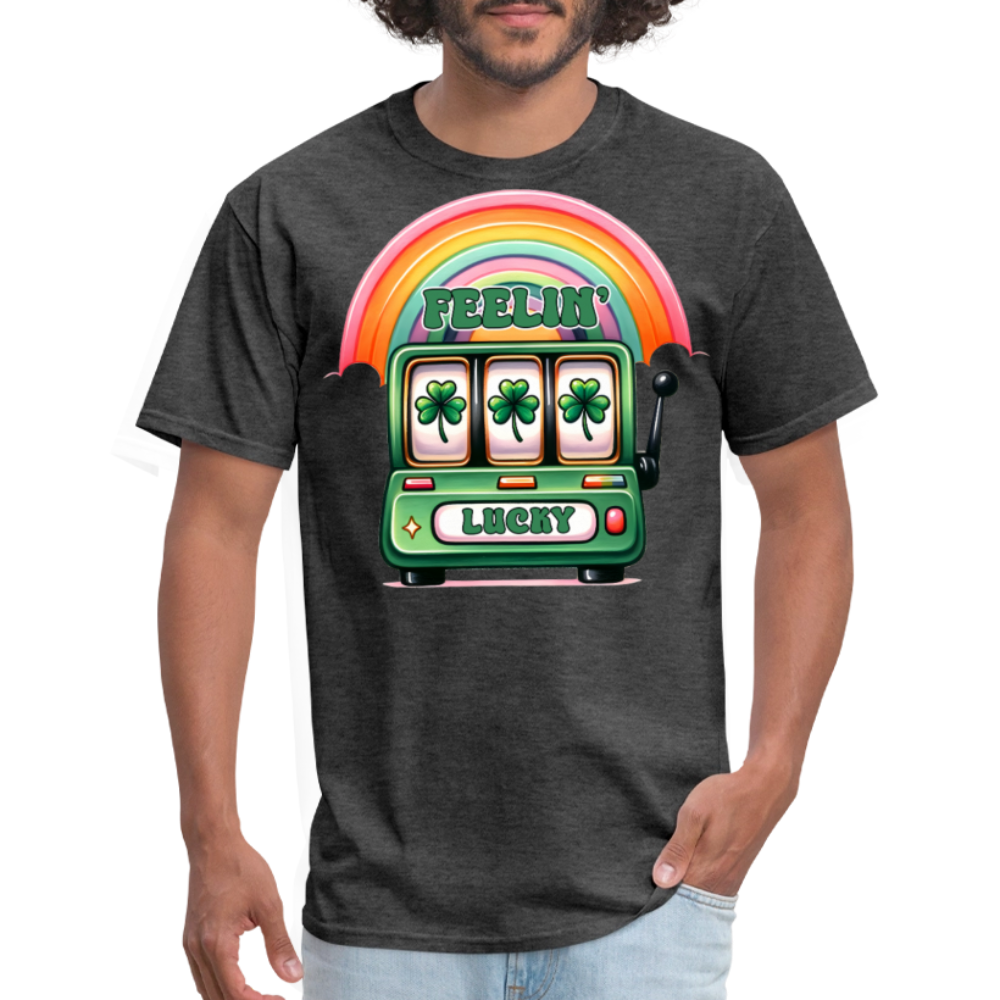 Lucky Slot Machine St Patrick’s Day T-shirt - heather black