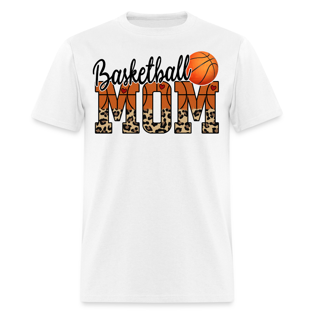 Cute Basketball Mom Leopard Print T-shirt - white