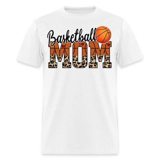 Cute Basketball Mom Leopard Print T-shirt - white