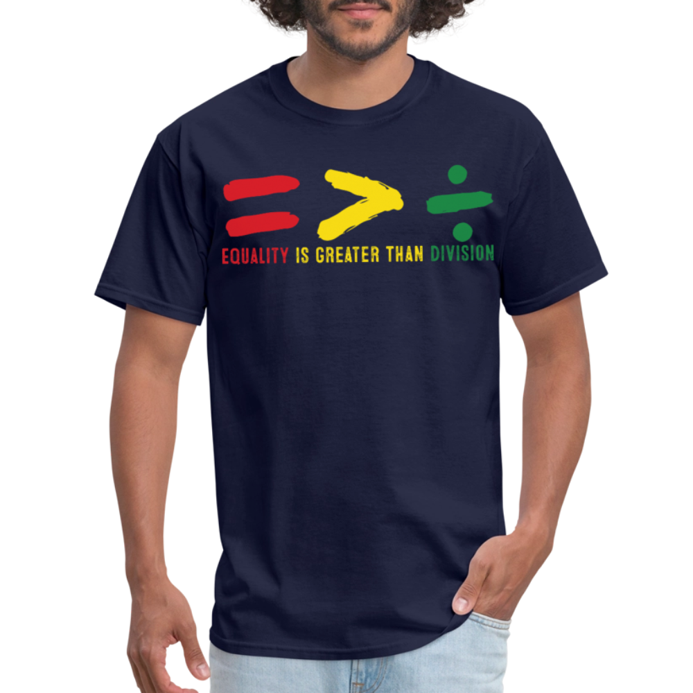 Black History Month Tee Equality Over Division T-Shirt - navy