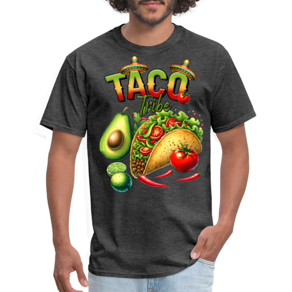 Mexican Food Graphic Tee for Taco Fans Colorful Mexican Fiesta T-shirt - heather black