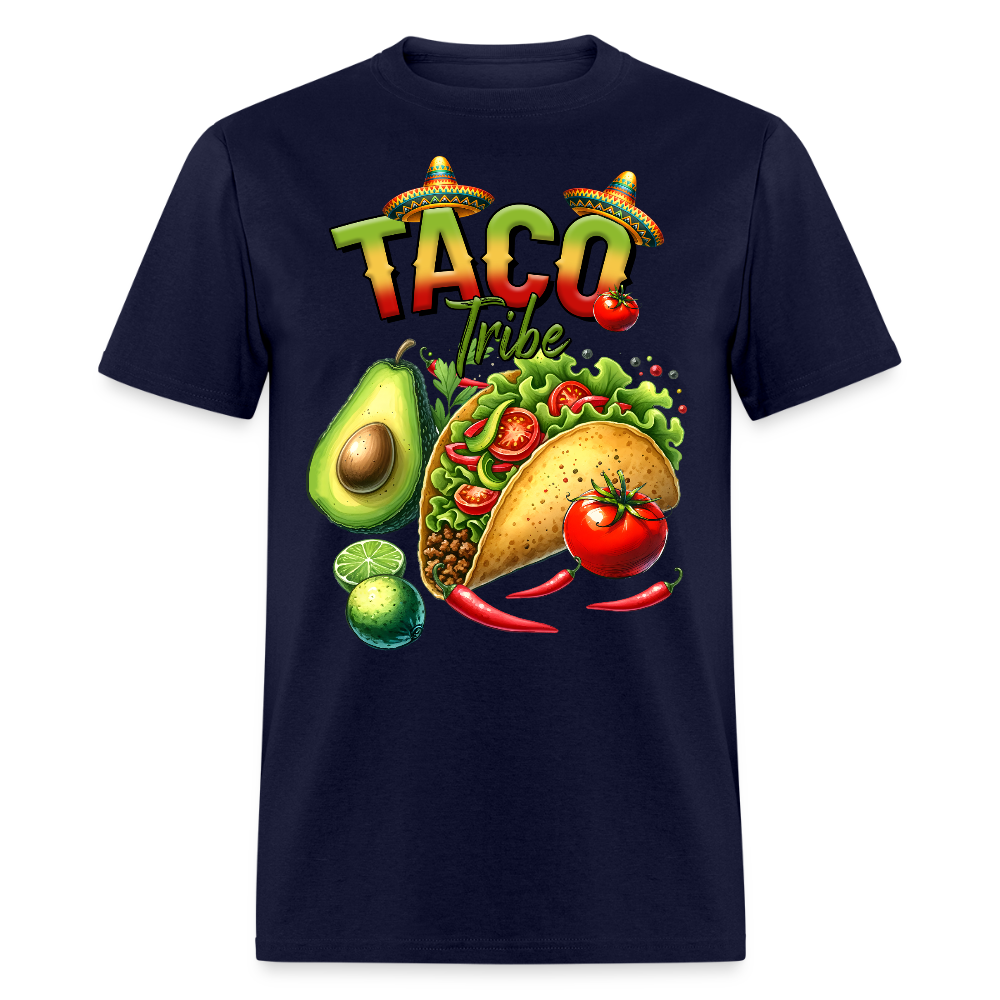 Mexican Food Graphic Tee for Taco Fans Colorful Mexican Fiesta T-shirt - navy