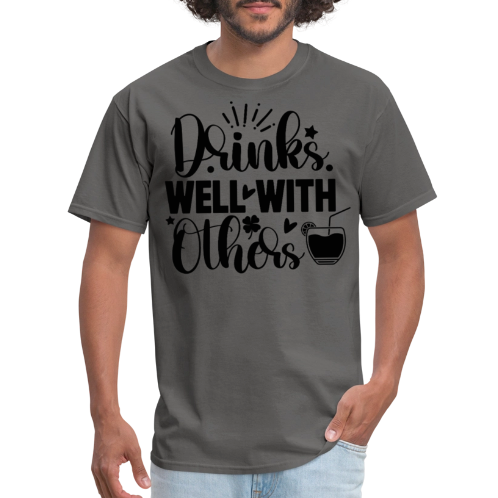 St. Patrick's Day Tee – Drinks Well with Others Shirt - charcoal