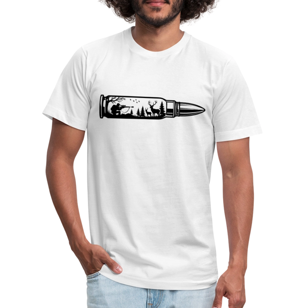 Deer Hunting Bullet T-Shirt | Bella + Canvas Unisex Tee - white
