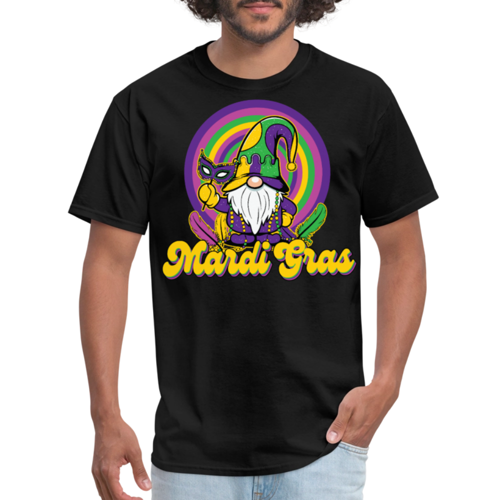 Fat Tuesday Parade Tee Mardi Gras Gnome T-shirt - black