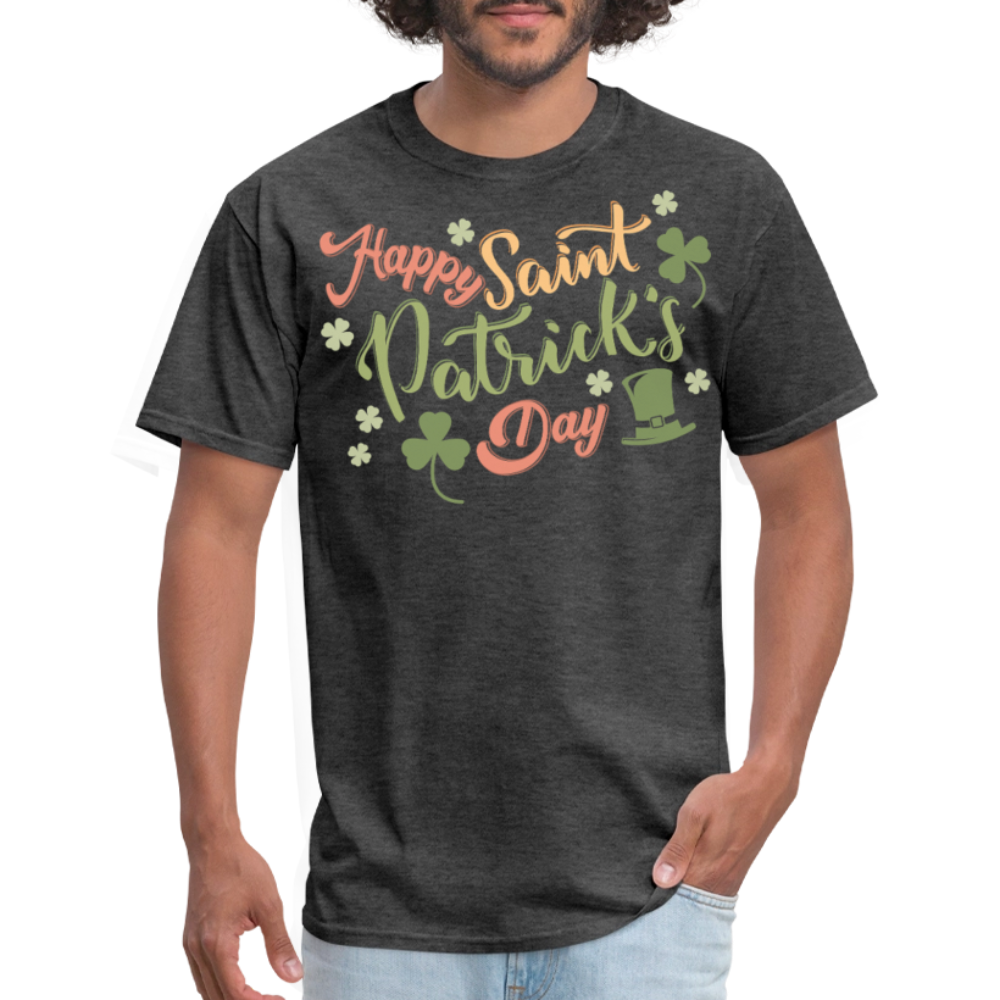 Lucky Clover Graphic Tee For St Paddy’s Irish Holiday Graphic T-shirt - heather black