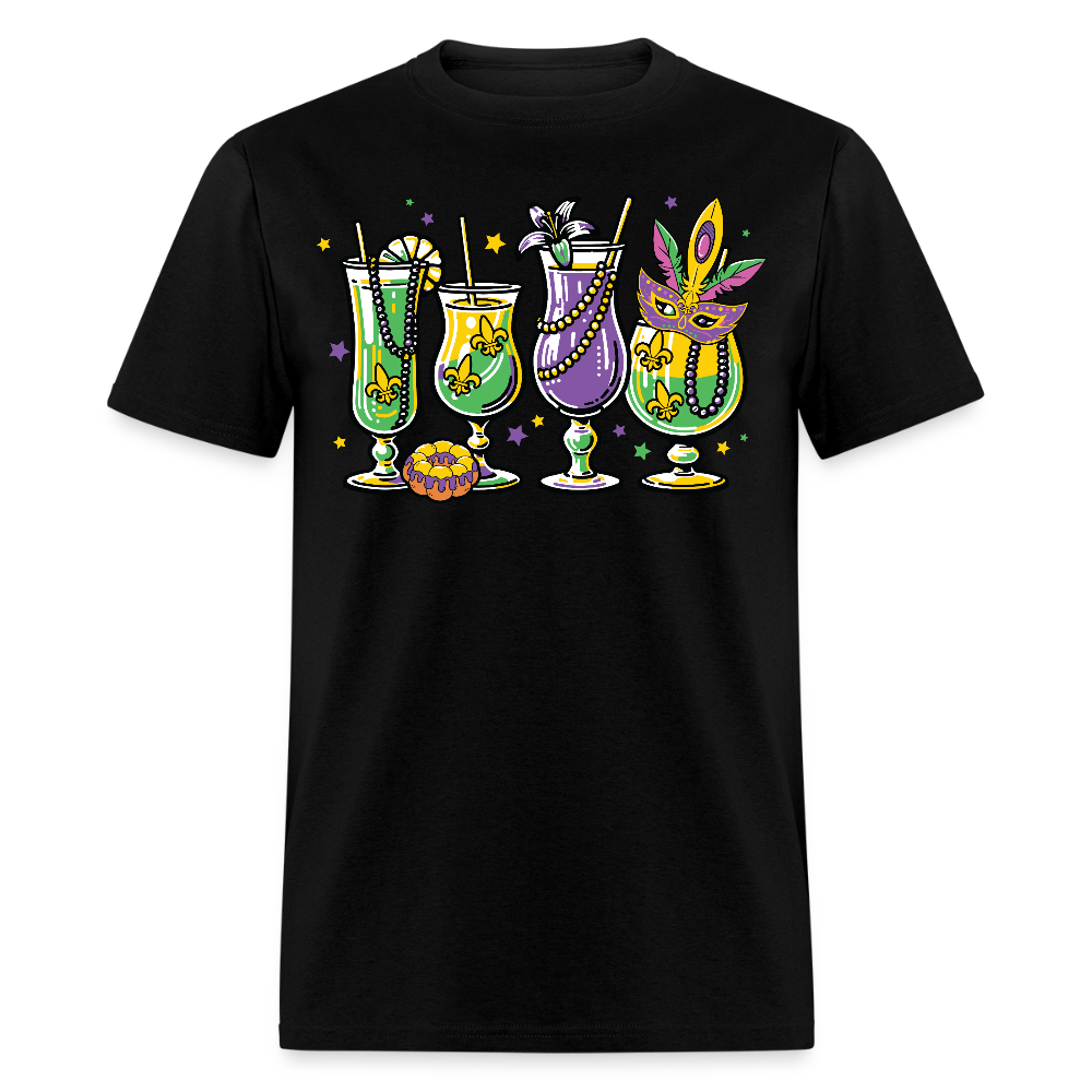 Mardi Gras Cocktail Shirt New Orleans Party T-shirt - black