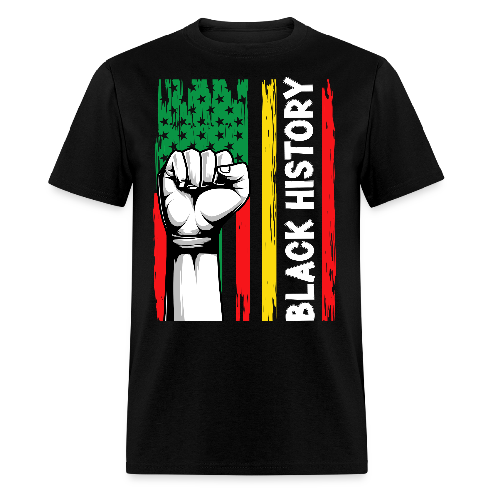 Retro Black History Flag Tee African American Empowerment T-shirt - black