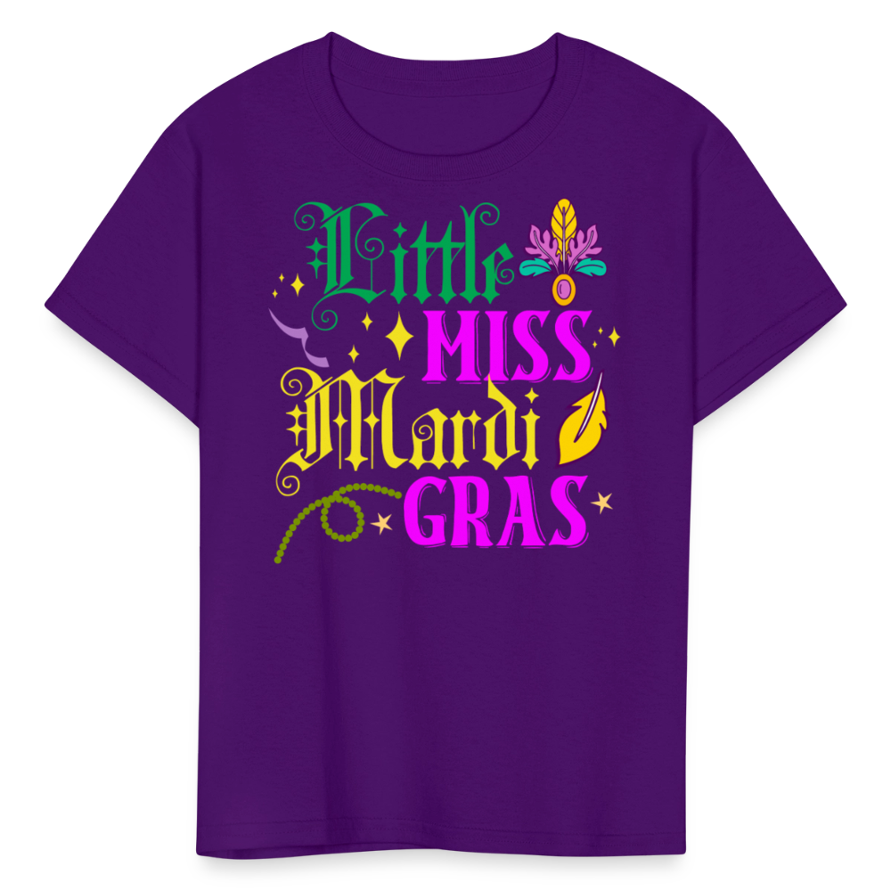 Little Miss Mardi Gras Toddler T-shirt - purple