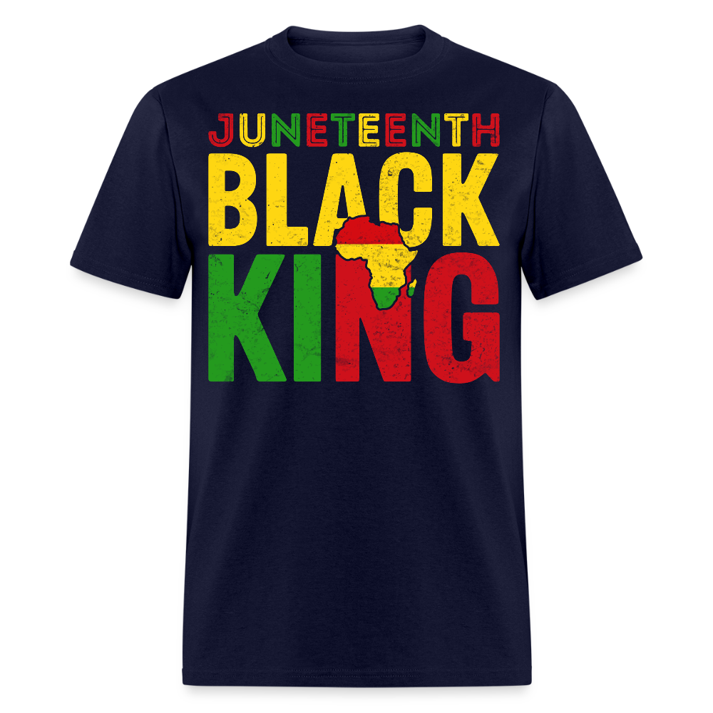 Black King African Pride Juneteenth T-shirt - navy
