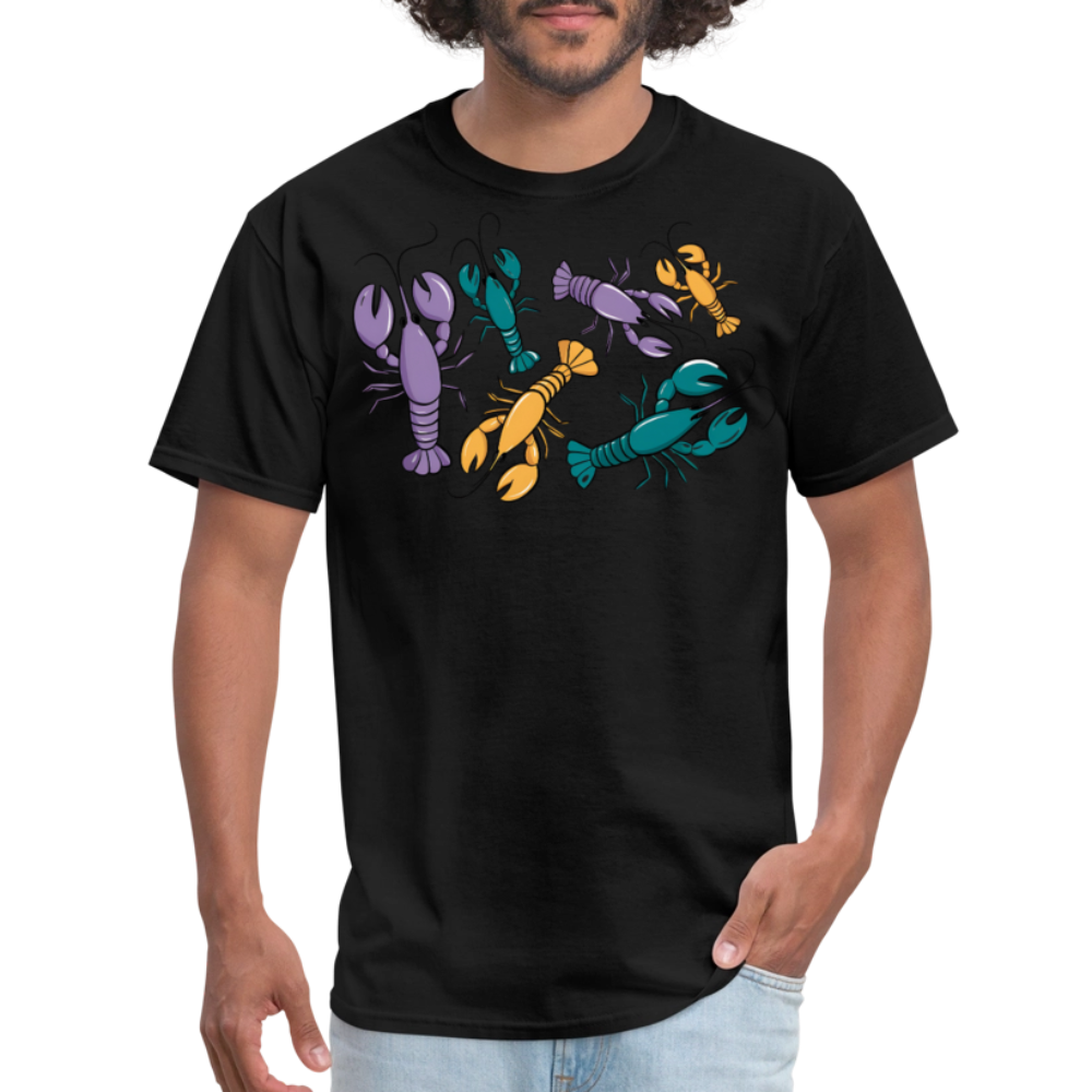 Colorful Lobster Shirt for Mardi Gras Crawfish Festival T-shirt - black