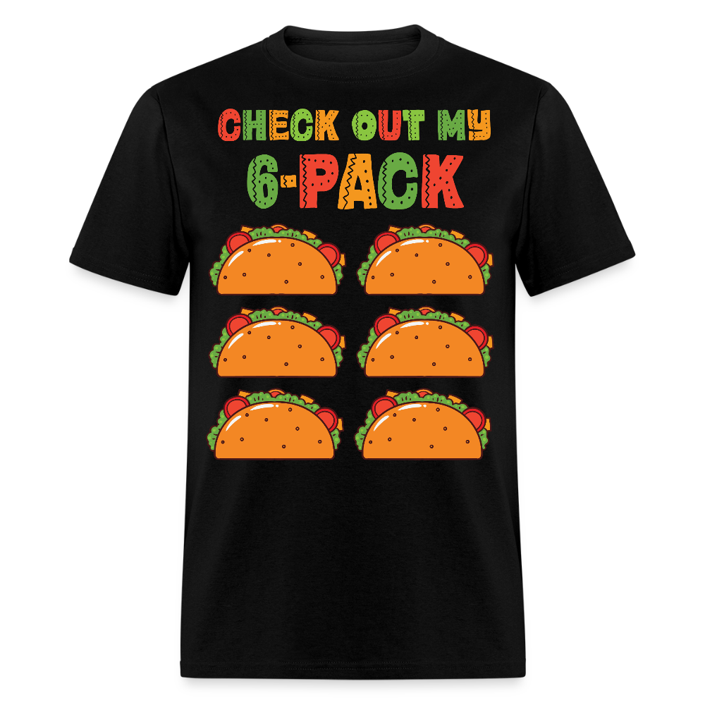 Taco Tuesday Lover Graphic Tee Check Out My 6-pack Taco T-shirt - black