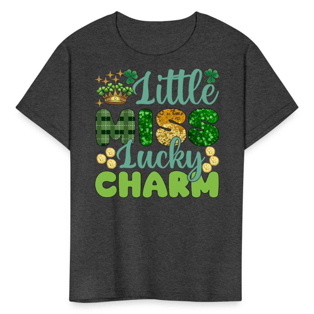 Little Miss Lucky Charm Toddler T-shirt - heather black