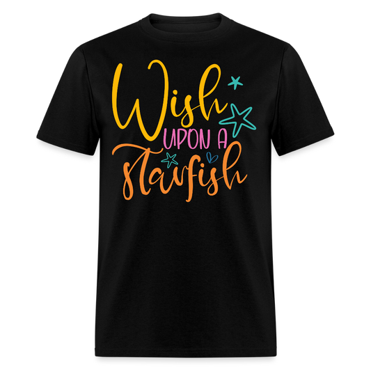 Wish Upon A Starfish Coastal Vacation T-shirt - black