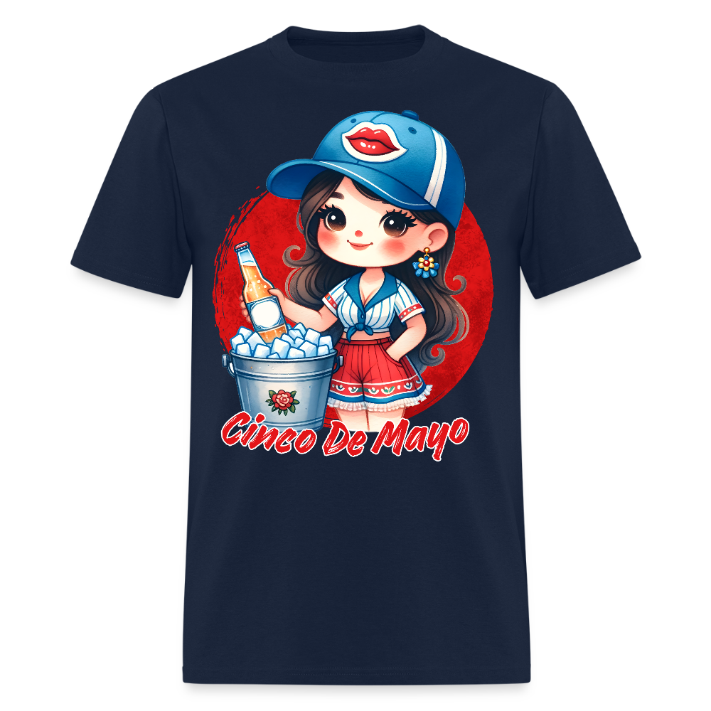 Cute Chibi-style Cinco De Mayo T-shirt For Women - navy