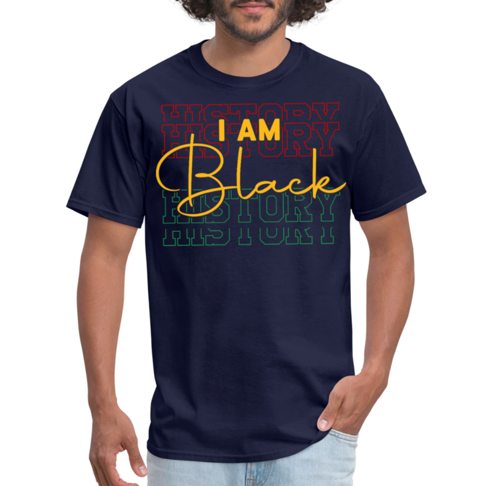 I Am Black History Graphic Tees for Black Empowerment T-shirt - navy