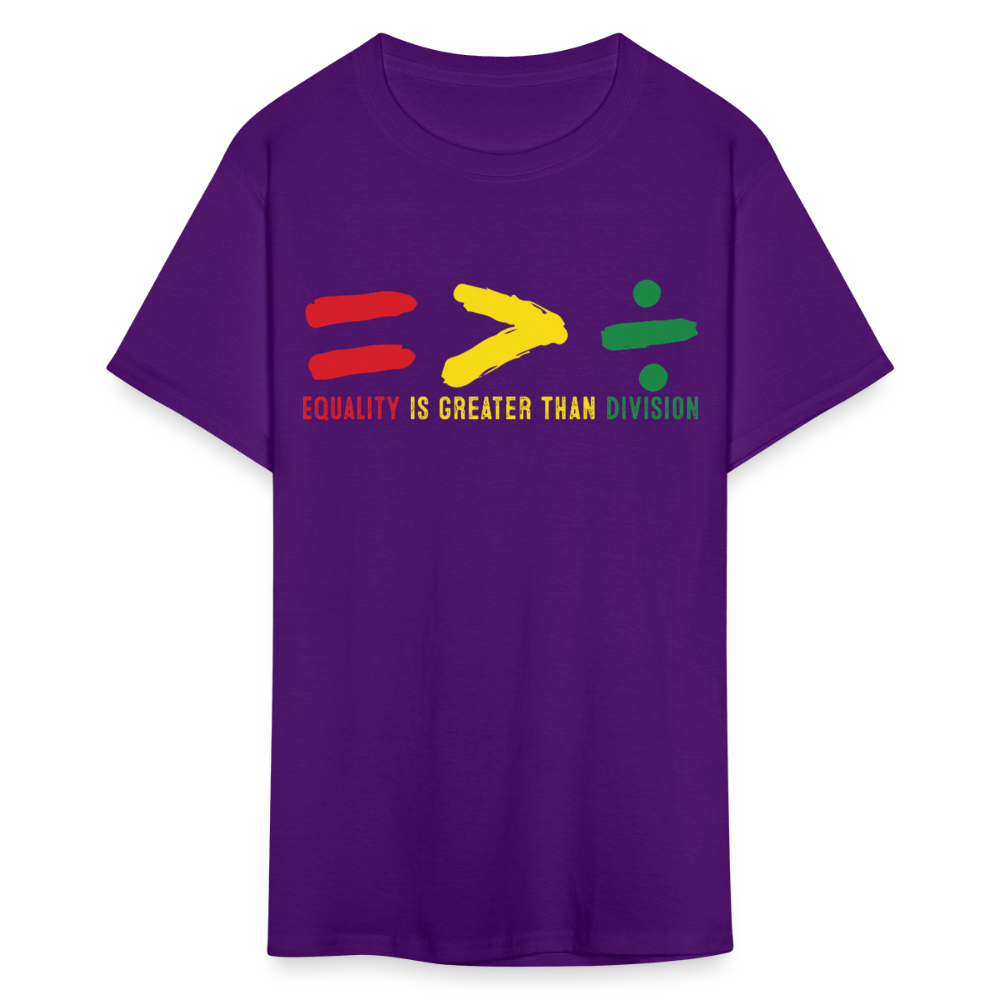 Black History Month Tee Equality Over Division T-Shirt - purple