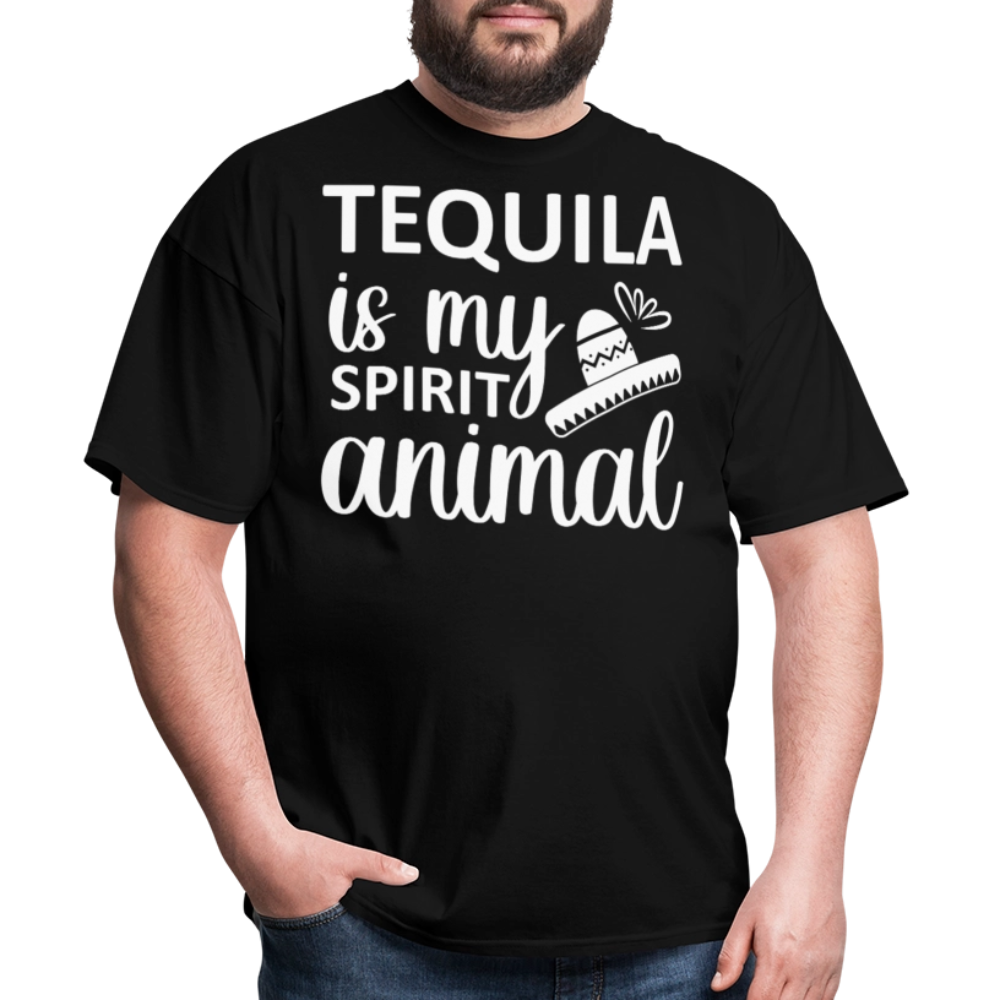 Tequila Is My Spirit Animal Party T-shirt - black