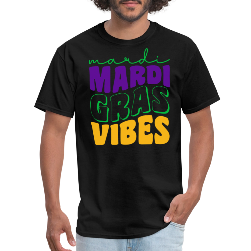 Colorful Mardi Gras Vibes Unisex T-shirt - black