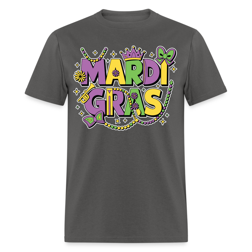 Funny and festive Mardi Gras shirts Mardi Gras Crown T-shirt - charcoal