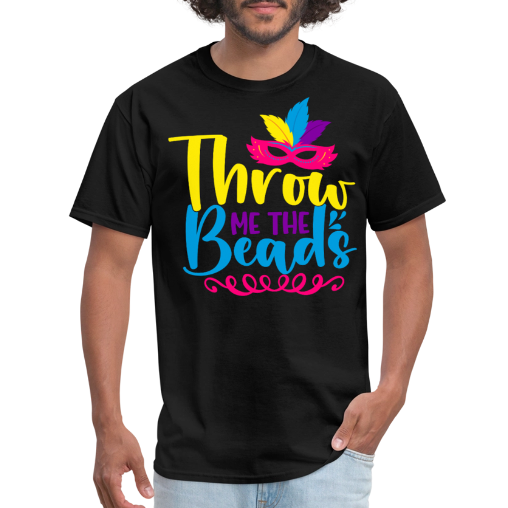 Throw Me The Beads Funny Mardi Gras T-shirt - black