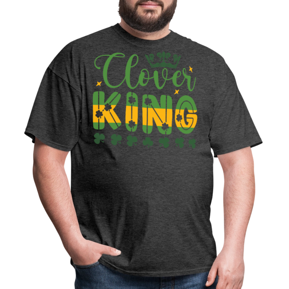 St Patrick’s Day Clover King T-shirt - heather black