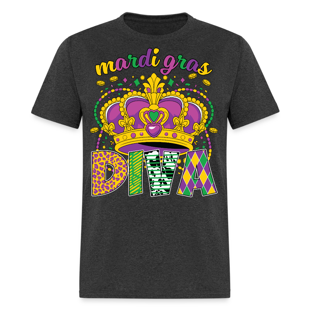 Mardi Gras Diva Shirt For Women Mardi Gras Queen T-shirt - heather black