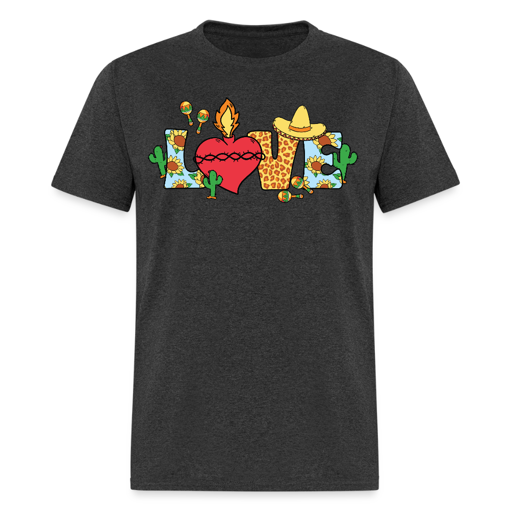 Cinco de Mayo Aesthetic Tee Mexican Fiesta Love T-shirt - heather black