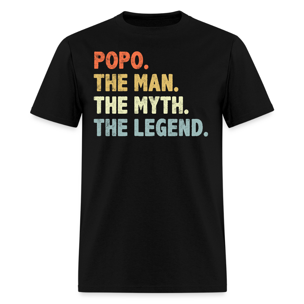 Funny Popo The Man The Myth The Legend T-shirt - black