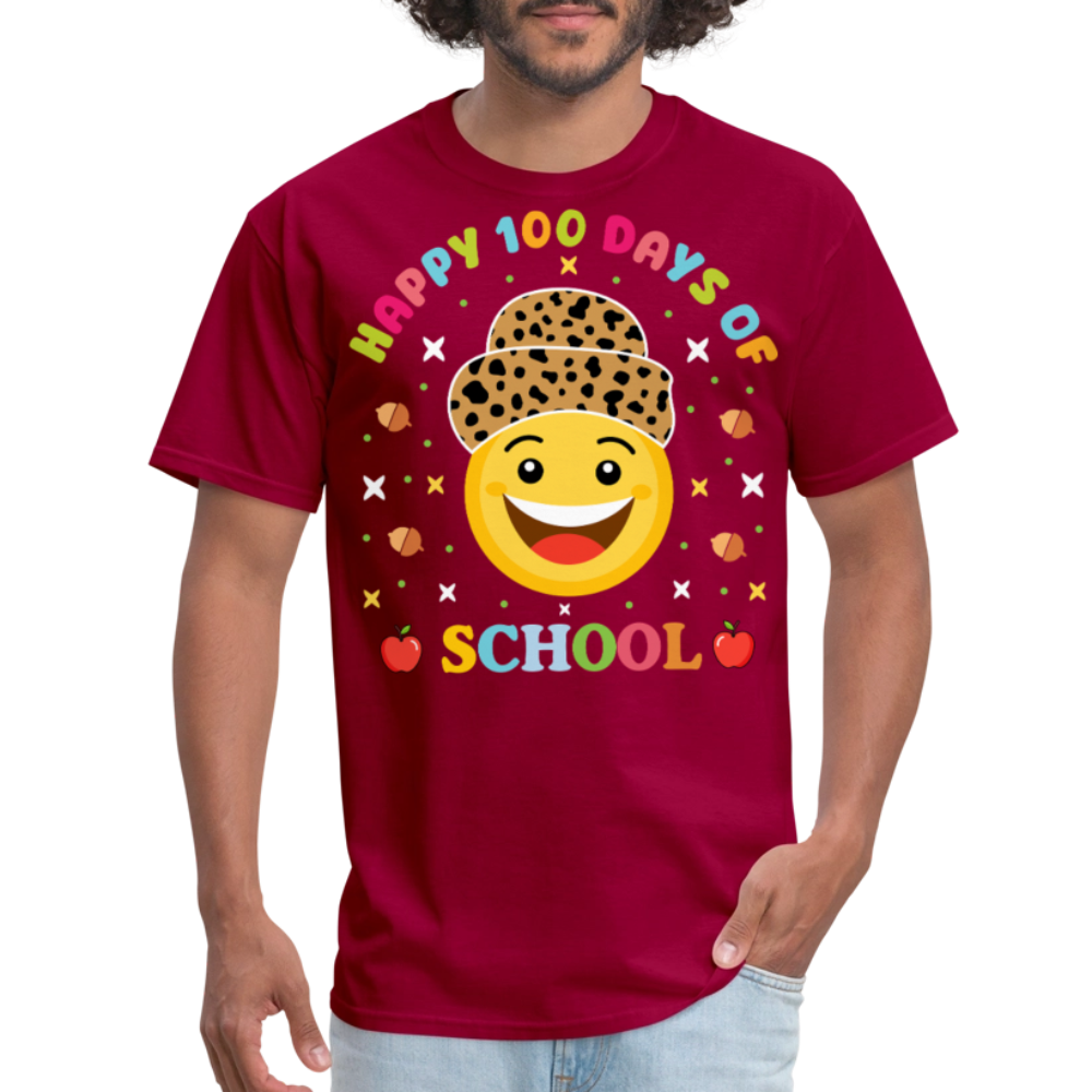 Leopard Print 100 Days Of School Shirt For Teachers Unisex T-Shirt - dark red