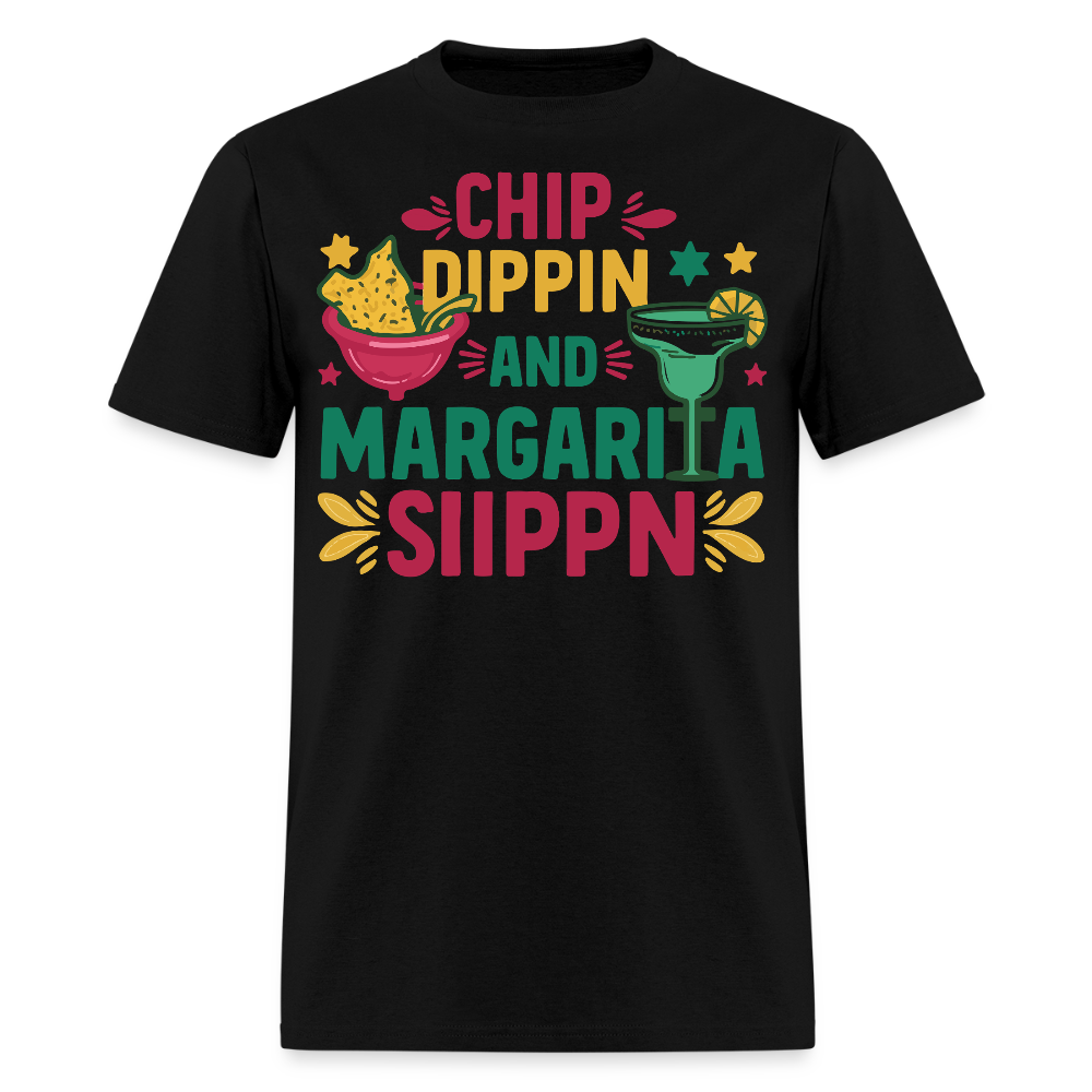 Chips And Dip Party Outfit Fun Margarita Drinking T-shirt - black
