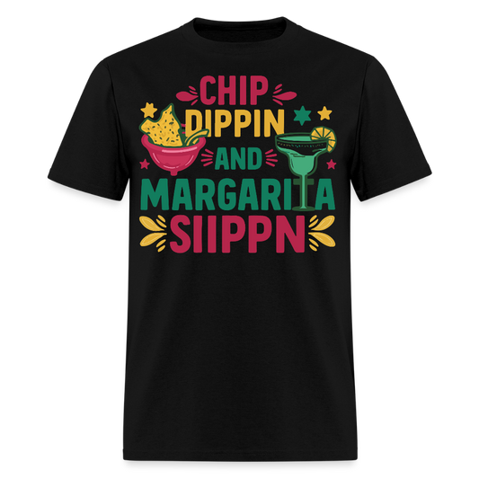 Chips And Dip Party Outfit Fun Margarita Drinking T-shirt - black