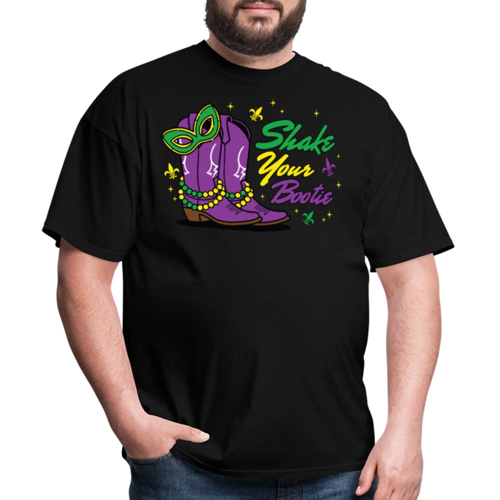 Shake Your Bootie Mardi Gras Tee Masquerade Party T-shirt - black