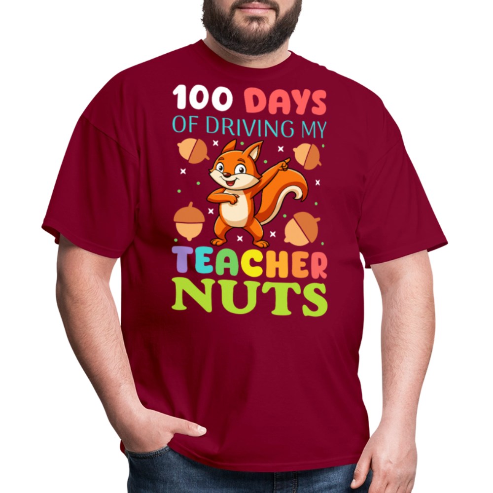 100 Days Of Driving My Teacher Crazy Shirt Funny School Teacher T-shirt - burgundy