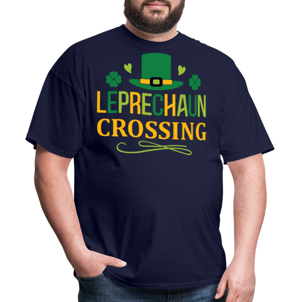 Leprechaun Crossing St Patrick’s Day T-shirt - navy