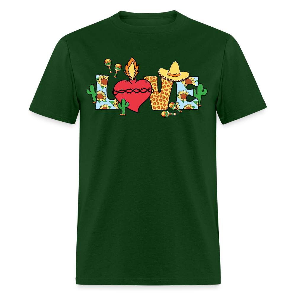 Cinco de Mayo Aesthetic Tee Mexican Fiesta Love T-shirt - forest green