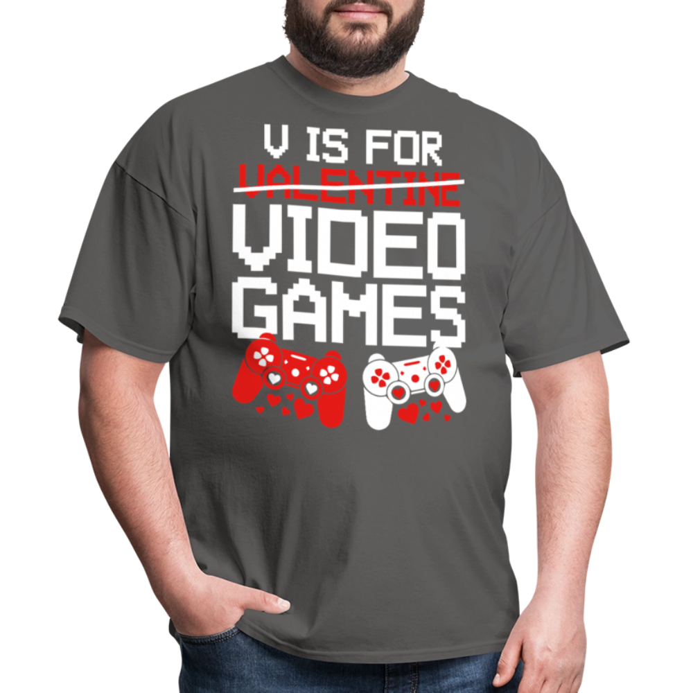 Valentine’s Day Gifts For Gamers Funny Gaming Couple Matching T-shirt - charcoal