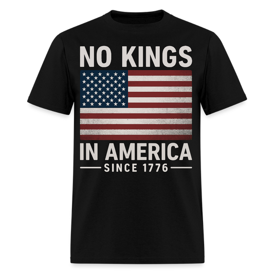 No Kings In America USA Freedom T-Shirt - black