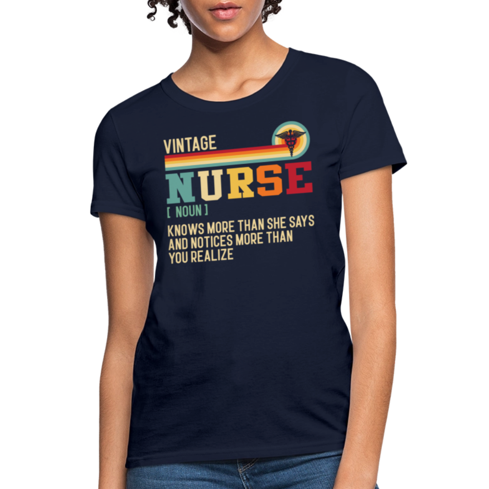 Vintage Nurse Definition T-Shirt - navy