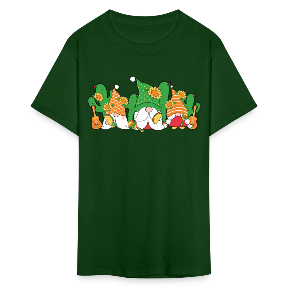 Gnome Lover Gift Ideas Mexican Fiesta Gnome T-shirt - forest green