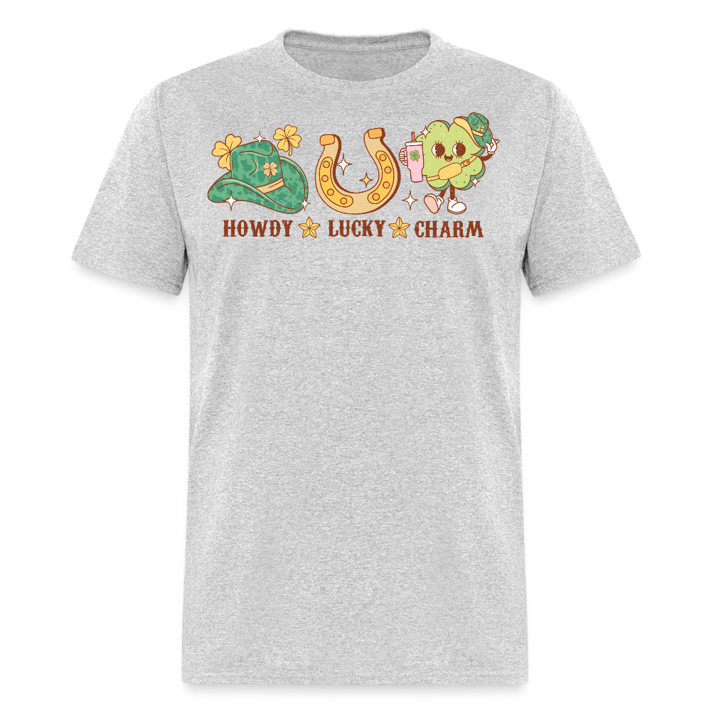 Howdy Lucky Charm St Patrick’s Graphic T-Shirt - heather gray