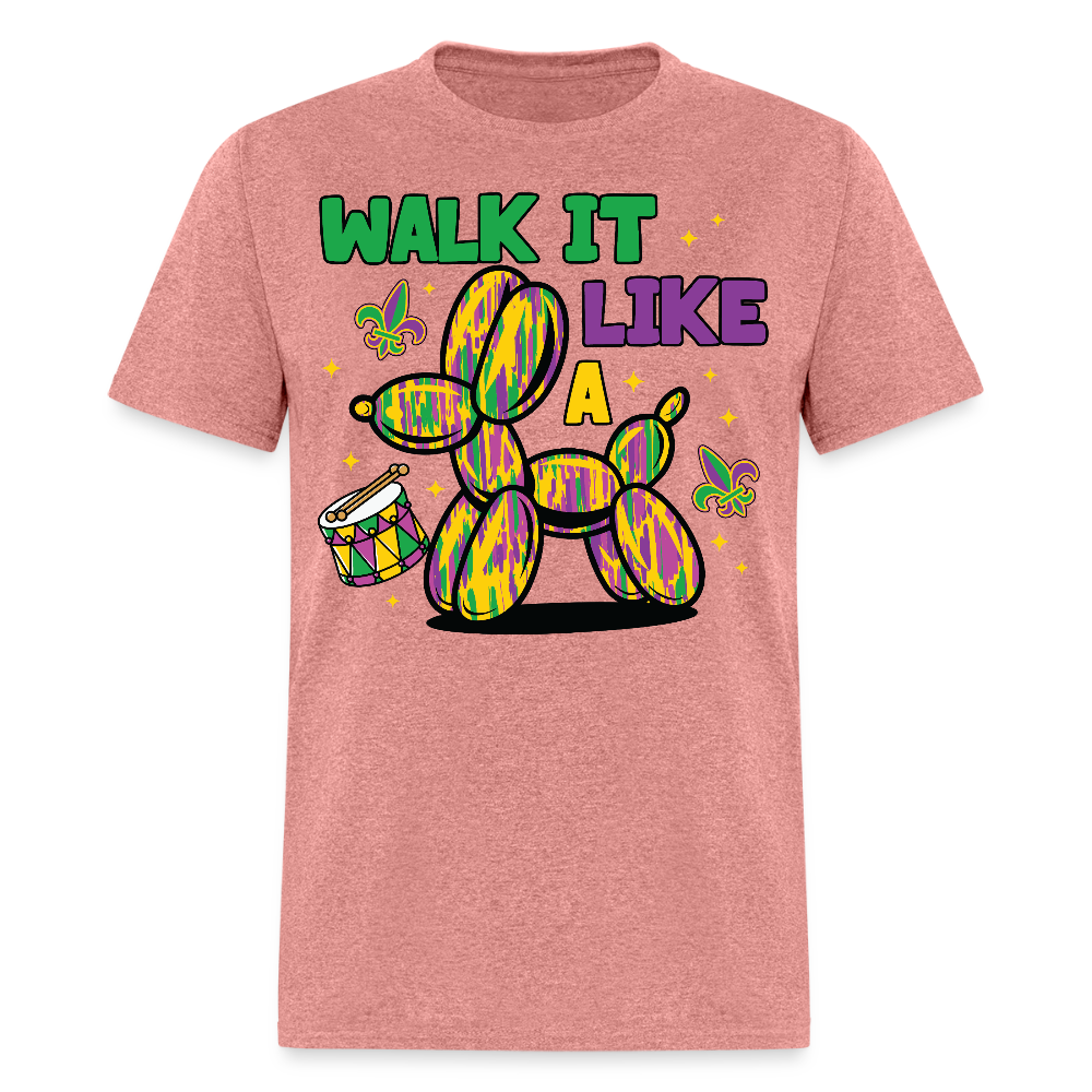 Colorful New Orleans Festival Tee Walk It Like A Mardi Gras T-shirt - heather mauve