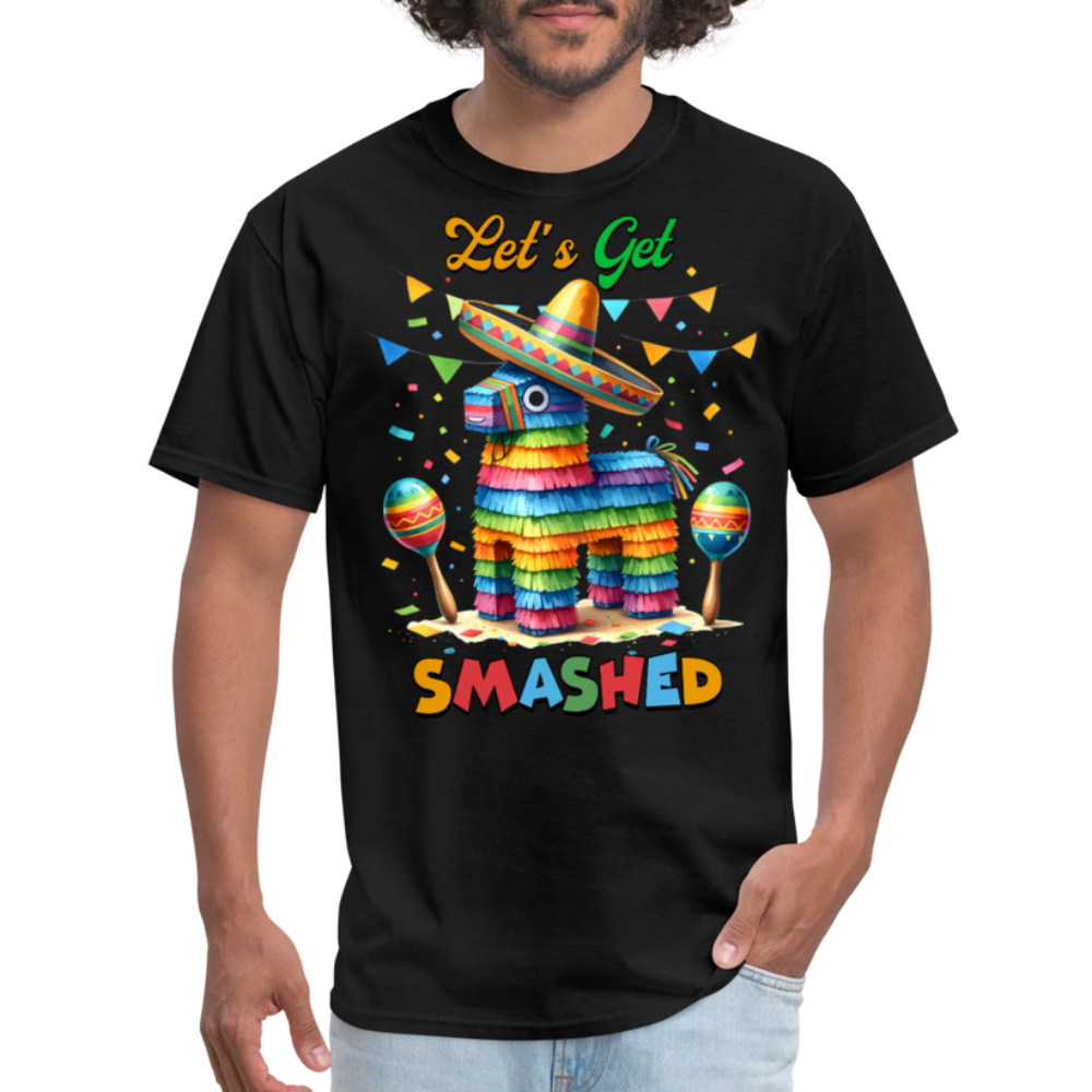 Funny Cinco De Mayo Party Shirt Let's Get Smashed Piñata T-shirt - black