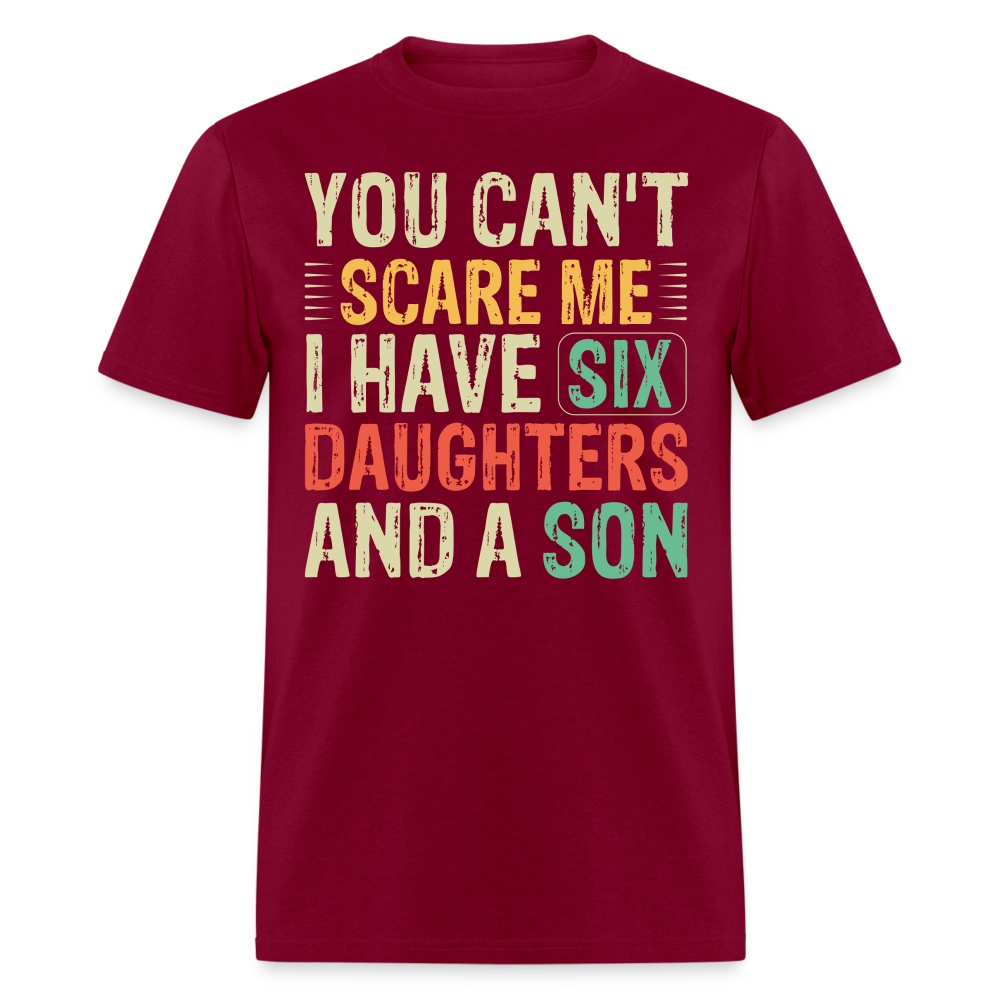 Gifts For Parents With Six Daughters And A Son Fathers Day T-shirt - burgundy