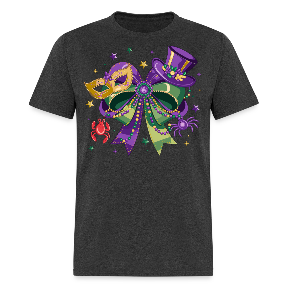 Colorful Masquerade Mask Tee for Fat Tuesday Funny Mardi Gras T-shirt - heather black