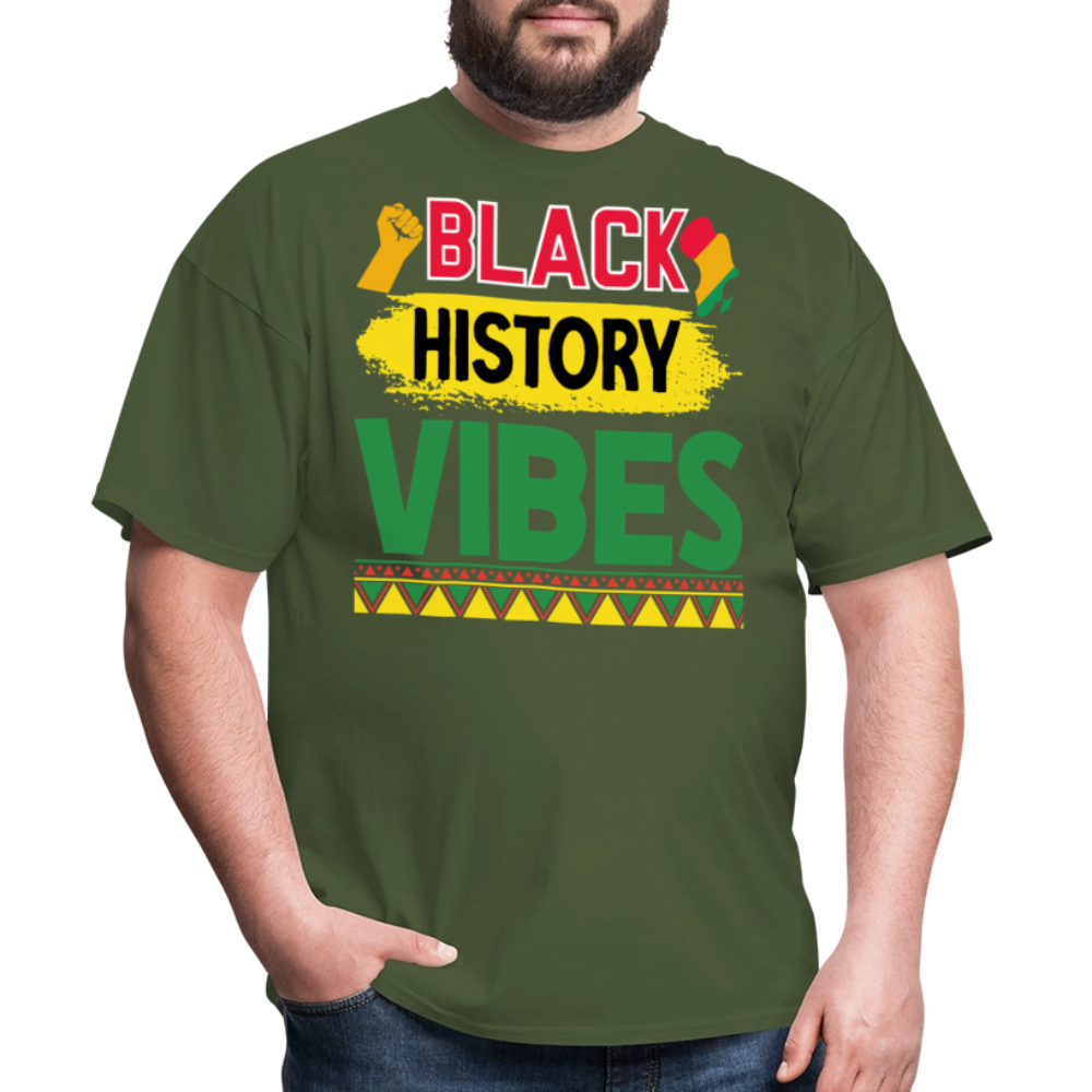 Black history vibes Shirt For Celebrations Black History Month T-shirt - military green