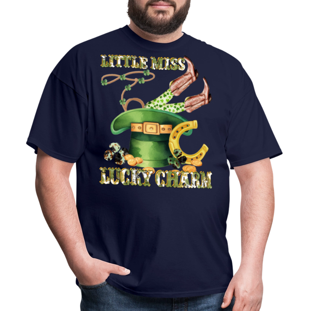 St Patrick’s Day Lucky Charm Western Cowgirl T-shirt - navy