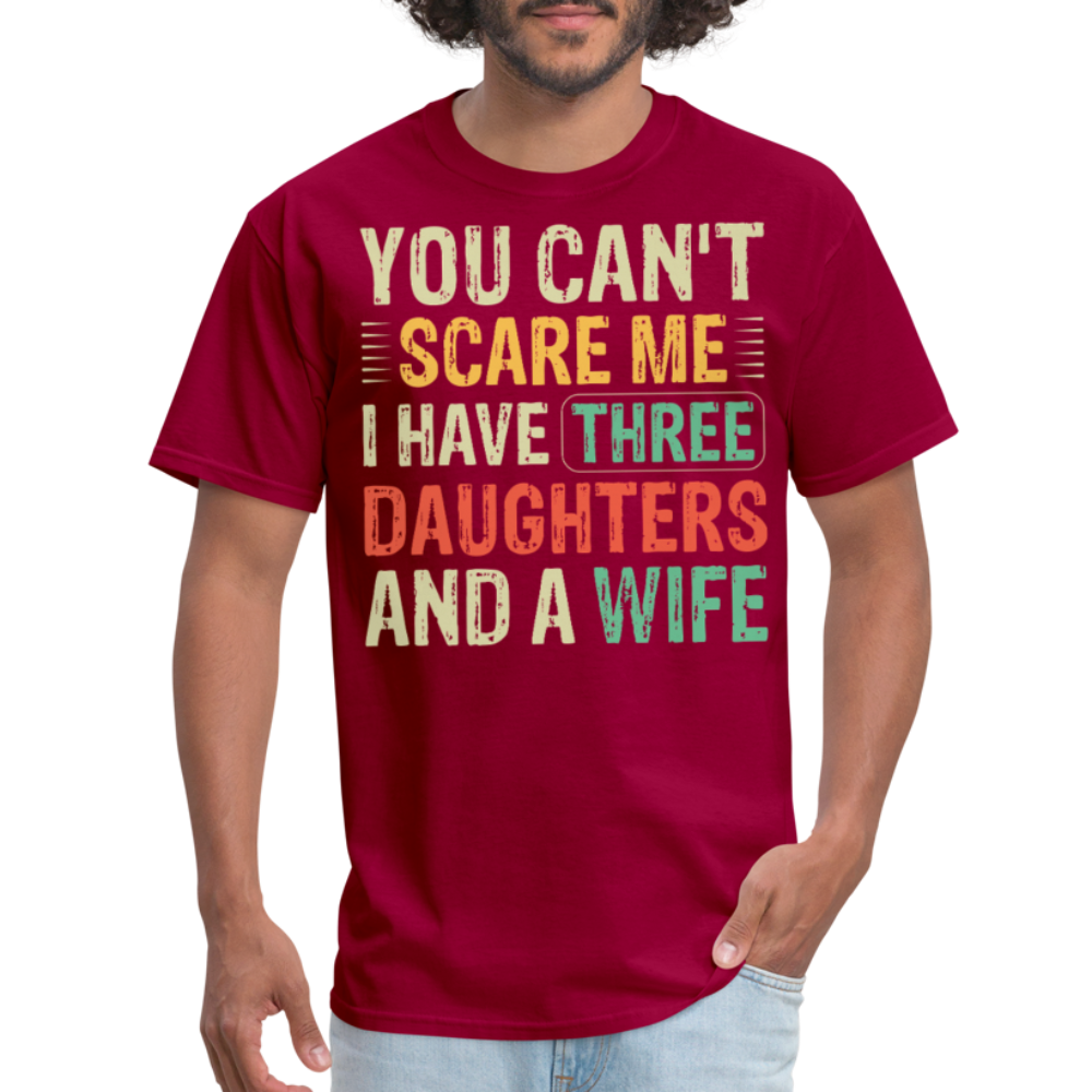 Best Gift For A Father Of Three Daughters And A Wife Unisex T-shirt - dark red